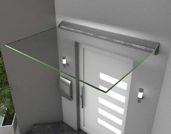 Echtglasvordach mit LED